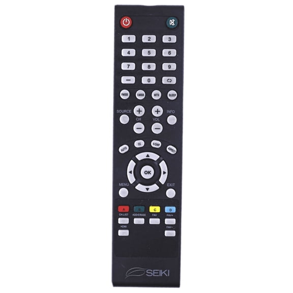 Seiki 845-045-03B01 TV Remote Control for Seiki Smart Televisions, Black