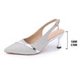 thumbnail image 6 of Women's Slingback Pumps with Stiletto Heel & Pointed Toe, Glitter Kitten Heels for Evening Parties, Cocktail Dinners, and Nightclub Nights, 6 of 9