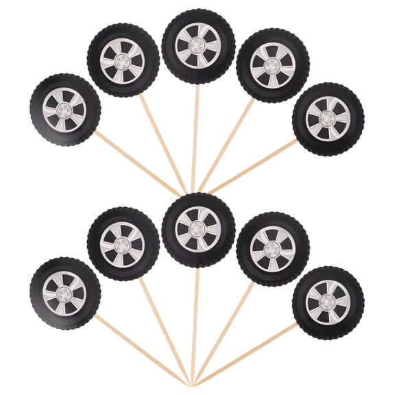 OFFIGAM 20pcs Racing Wheel Cake Topper Tyre Dessert Cupcake Topper Inserts Racing Theme Party Decorations For Baby Shower Birthday Party Racing Car Party Favor Supplies