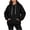 Black, variant on Gamivast Women's Oversized Pullover Hoodie Drop Shoulder Hooded Sweatshirt Soft Long Sleeve Casual Tops with Kangaroo Pocket for Fall Winter Lounge Streetwear White S