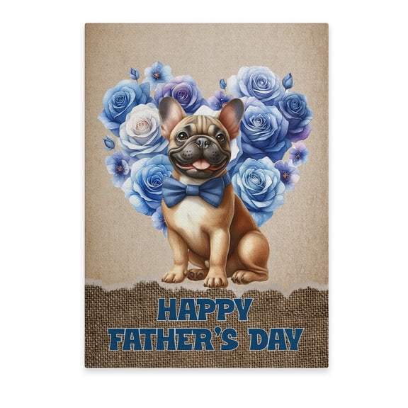 French Bulldog Proud Dad Happy Father's Day Vertical Matte Canvas Poster Dog Lover Gifts Wall Art Home Decor - 02008