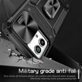thumbnail image 6 of SaniMore for Motorola Moto G Stylus 5G Stand Case, Slide Camera Cover 360 Degree Rotating Kickstand Magnetic Car Mount Hybird Tri-layer Rugged Shell Military-grade Shockproof Anti-drop Cover, Black, 6 of 9