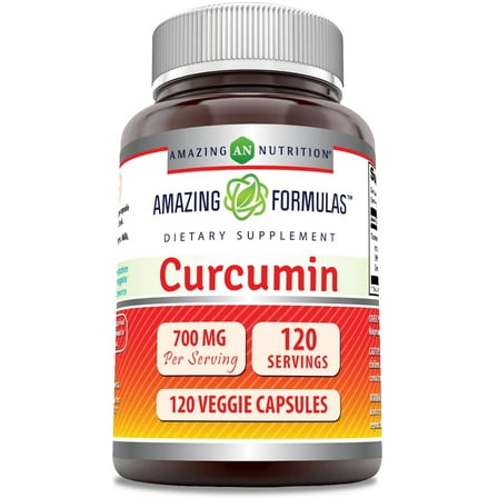 Amazing Formulas Curcumin 700mg 120 Veggie Capsules Supplement | Standardized to 95% Curcuminoids | Non-GMO | Gluten Free | Made in USA | Ideal for Vegetarians