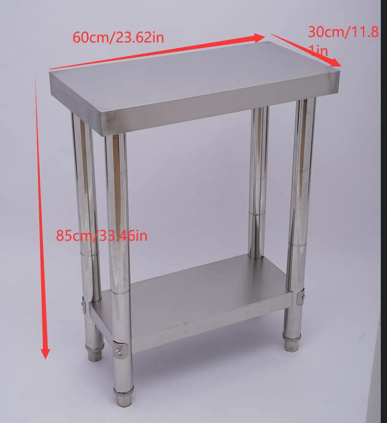 MONIPA Heavy Duty Food Prep Worktable with Backsplash and Undershelf Stainless Steel Table for Prep & Work, for Restaurant, Home and Hotel
