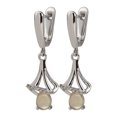 thumbnail image 1 of Sterling Silver 925 Ethiopian Opal,White Natural Zircon Dangle Earring, 1 of 3