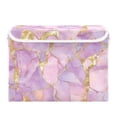 thumbnail image 7 of Yayeee Collapsible Cube Storage Bin with Lid Fabric Closet Decorative Basket with Handles, Pastel Pink Marble Pattern, 7 of 7