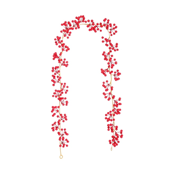 Bwiyojiz Décoration de Noël Décorations de Noël 68.9 Pouces Produits de Vacances Simulation Fruits Colorés Fortunes Houx Mariage Baies Rouges Canne, Cadeaux pour la Famille, Rouge