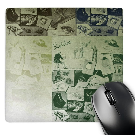 3dRose, Vintage Artist Sketches- Collage of Art, MousePad