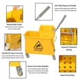 thumbnail image 3 of 22 Qt (5.5 Gallon) Mop Bucket with Wringer For Floor Cleaning, Handle, Wheels, 16.5" L x 10.6" W x 26.4" H, Yellow,Add One Loop-end String Mop, 3 of 6