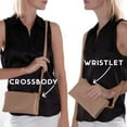 thumbnail image 3 of Humble Chic Nude Clutch Purse - Tan Vegan Leather Crossbody Wristlets for Women, 3 of 10