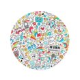 thumbnail image 2 of JSDART 60 inch Round Beach Towel Blanket 1960S Music Groovy Doodles Audio Back School Pattern Class Travel Circle Circular Towels Mat Tapestry Beach Throw, 2 of 2