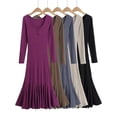 thumbnail image 4 of Vestido ajustado para mujer, otoño 2024, nuevo diseño, casual, sexy, morado, vestido de mujer, manga larga, largo hasta los tobillos, 4 of 5