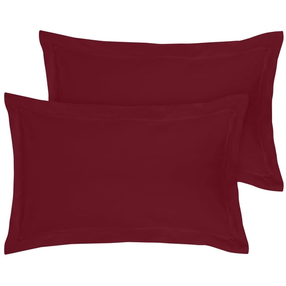 Royale Linens Pillow Shams 2 Pack King Size 20x36 Inch - Brushed 1800 Microfiber - Bed Pillow Shams, Wrinkle Resistant Super Soft and Cozy - Back Overlap Closure - Oxford Pillowcase (King, Burgundy)