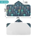 thumbnail image 4 of Yayeee Kids Hooded Towel with Hand Pockets Beach Soft Absorbent Bath Wrap 50 x 23.5 inch, Green Jellyfish Pattern, 4 of 5