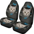 thumbnail image 2 of Xoenoiee Front Seat Covers for Car Seat Protective Cover Butterflies Cat Print, Full Set of 2 Universal Fit SUV Trucks Van Auto Decor Accessories, 2 of 6