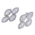 thumbnail image 1 of Diamondlite Cubic Zirconia Marquise Cluster Earrings in Silver, 1 of 1