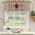thumbnail image 2 of Texas Star Vintage Curtain Valances for Windows, Kitchen Valance Window Treatments Panel 2 Pack, Brown Checkered Berry Farmhouse Rod Pocket Short Curtains for Bathroom Bedroom 60 x 18 Inch, 2 of 8
