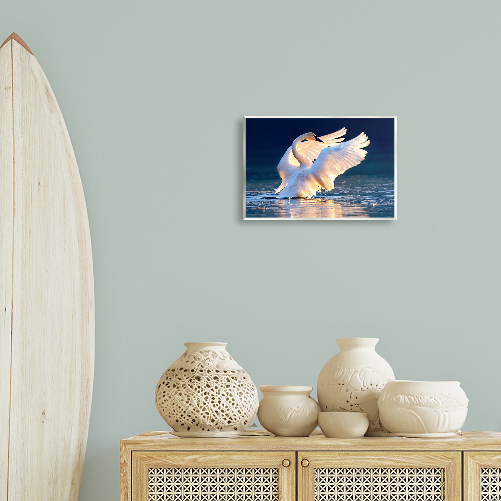 Stupell Industries Sunset Symphony Swan Animals Photography Unframed Art Print Wall Art, 15 x 10