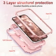 thumbnail image 5 of Casetego Compatible with iPhone Air Case,Glitter Sparkly Bling Shockproof Heavy Duty Hybrid Sturdy High Impact Protective Cover for Women Girls,Rose Gold, 5 of 7