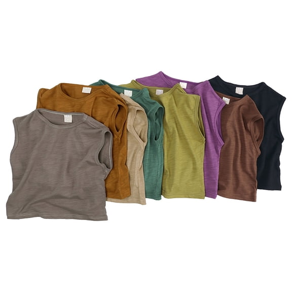 YUEHUA girls shirts size 10-12 Toddler Kids Girls Boys Short Classic Loose Soft Sleeveless Solid T Shirt Tee Tops Clothes