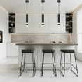 thumbnail image 2 of 3-Light LED Mini Pendant Light Kitchen Island Pendant Light 3 Color Dimmable Black Chandelier for Kitchen Island Bedroom Bedside, 2 of 11