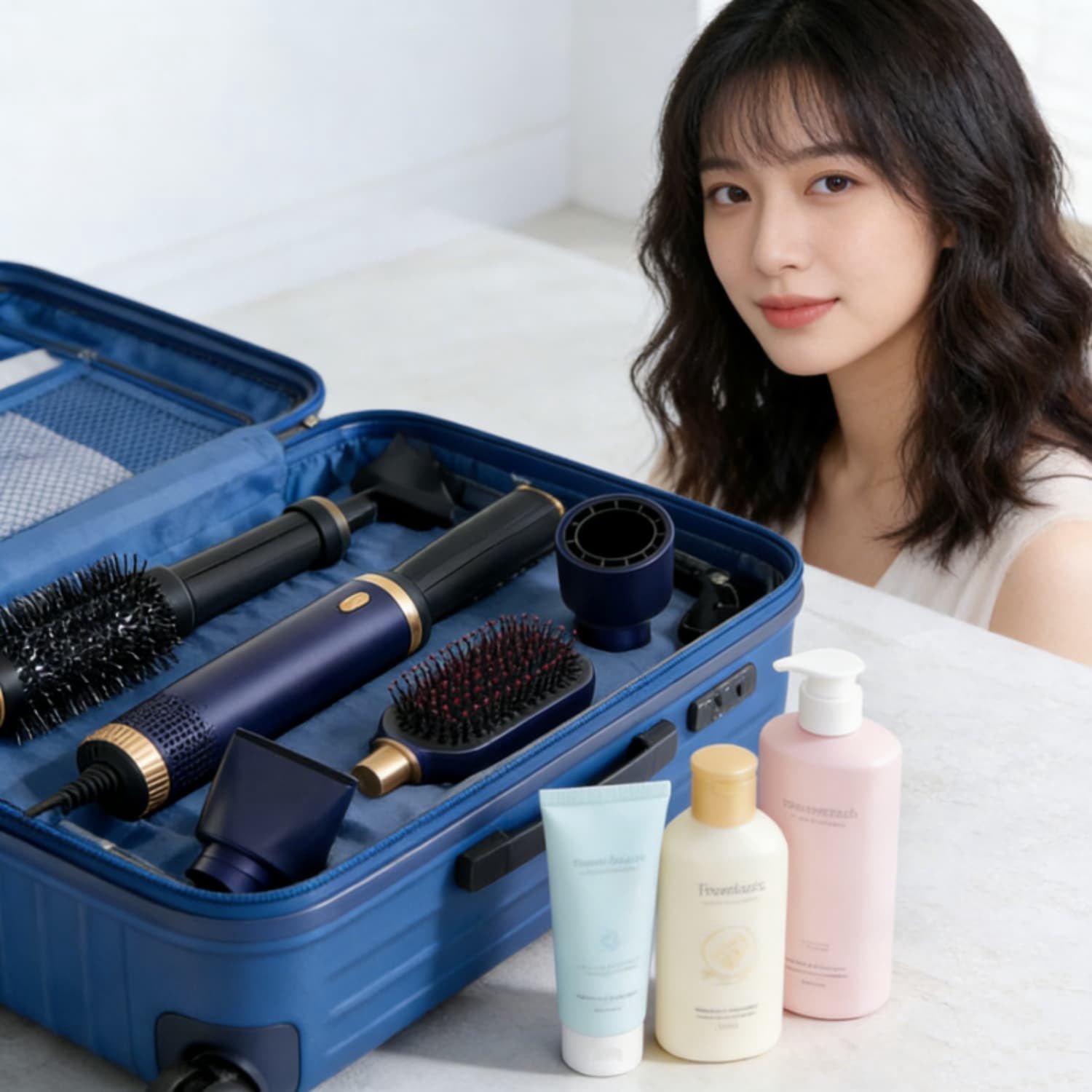5-in-1 Professional Hair Dryer Brush Set, 110,000 RPM Negative Ionic Hot Air Brush for Drying, Curling & Volumizing