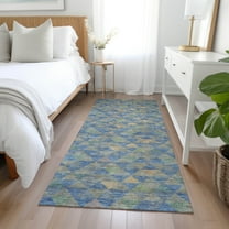 Addison Rugs Chantille Indoor/Outdoor Transitional Geometric Blue Washable Runner Rug, 2'3" x 7'6"