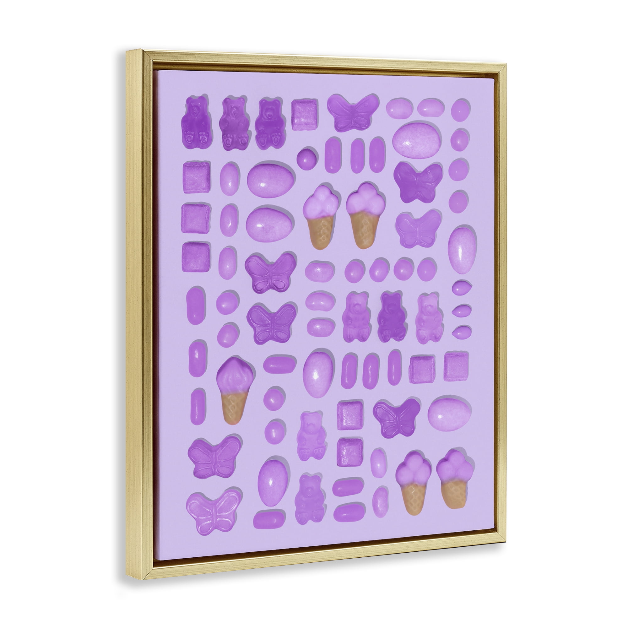 Stupell Industries Lilac Purple Toned Candies Gold Framed Floater Canvas Wall Art, design by LISH Creative