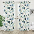 thumbnail image 2 of Blue and Pink Floral Window Curtains - Set of 2 - Blush, vy, Green and White Shabby Chic Watercolor Rose Flower Treatment Panels by Sweet Jojo Designs, 2 of 5