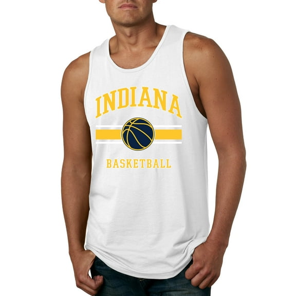 Wild Bobby City of Indiana IND Basketball Fantasy Fan Sports Mens Tank Top, White, Medium