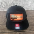 thumbnail image 2 of Guitar Treeline Hat – Richardson 168 Trucker Cap with Sunburst Leather & Wood, 2 of 5