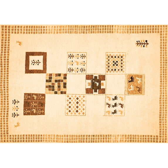 Ahgly Company Indoor Rectangle Solid Orange Modern Area Rugs, 8' x 12'