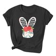 thumbnail image 1 of Pompotops T-Shirt Décontracté à Manches Courtes Imprimé Lettres Col Rond Ample pour Femmes, 1 of 7
