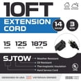 thumbnail image 2 of Iron Forge Cable 14 Gauge Outdoor Extension Cord 10 Ft, SJTOW 14/3 Heavy Duty Black Extension Cord 3 Prong, Oil Resistant & Flame Retardant, 2 of 7