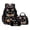 Black and Pink - Cute Cat Floral, variant on DISNIMO Cardinal Daisy Printed 3 Pcs Kids School Bag Set with Insulated Lunch Bag & Pencil Case, 17 Inch Large Capacity School Backpack with Adjustable Strap, Back to School Gift