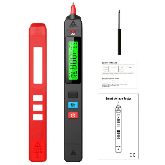 BSIDE Digital AC Voltage Tester Leakage Detector Electric Leakage Detect Pen 0-300V Non-contact Circuit Continuity Test Pen Live Wire Check with Backlight Display