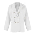 thumbnail image 5 of Women's Casual Loose Tweed Blazer Jacket Fashion Long Sleeve Outerwear White XL, 5 of 7