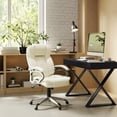 thumbnail image 4 of CorLiving Leon Faux Leather PU Fabric Upholstered Adjustable Height Lumbar Support Tilting Executive Adult Office Chair, 4 of 6