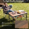 thumbnail image 4 of Gymax Table de Camping Pliant de 3 Pi avec Hauteurs Réglables, Filet de Rangement et Poignée de Transport, 4 of 10
