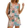 thumbnail image 4 of JULMCOMO 2 Piece Sets for Women Square Neck Floral Print Beach Vacation Lounge Outfits Drawstring 2026 Cruise Summer Clothes with Pockets Army Green XL, 4 of 8