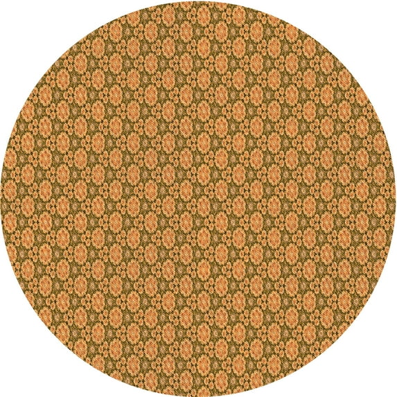 Ahgly Company Indoor Round Patterned Mahogany Brown Area Rugs, 5' Round