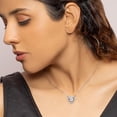 thumbnail image 4 of Zuwelria 2.00 Carat Beautiful Heart Shape Moissanite Diamond Necklace Pendant with Chain for Women | 18K White Gold Plated Silver | Halo Pendant for Engagement, 4 of 9