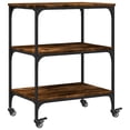 thumbnail image 5 of vidaXL Kitchen Trolley Rolling Black Engineered Wood 23.6"x16.1"x29.9", 5 of 17