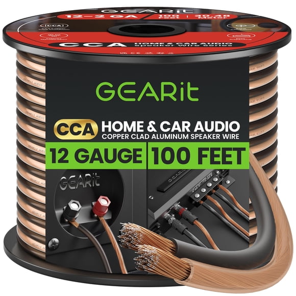 Cable de altavoz GearIt Pro Series 12, calibre 12 (4 mm²), 30,4 m