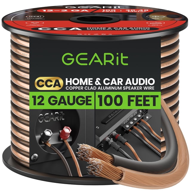 Cable de altavoz GearIt Pro Series 12, calibre 12 (4 mm²), 30,4 m