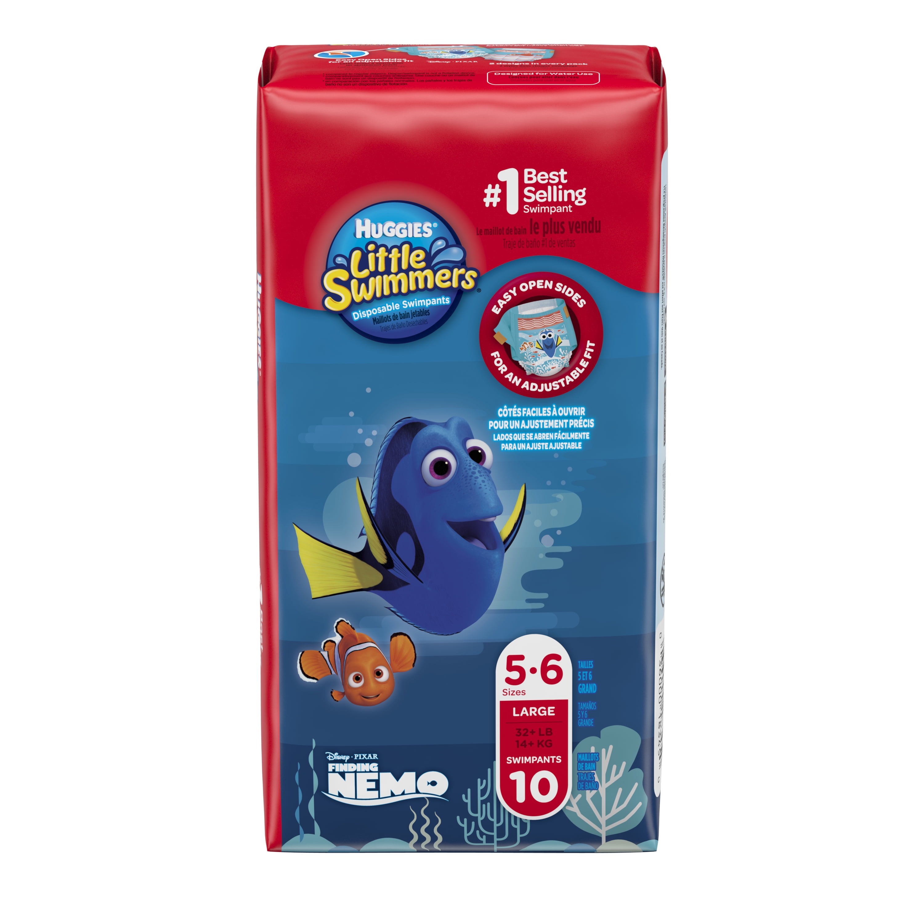 HUGGIES Little Swimmers Disposable Swim Diapers, Size Large, 10 Count