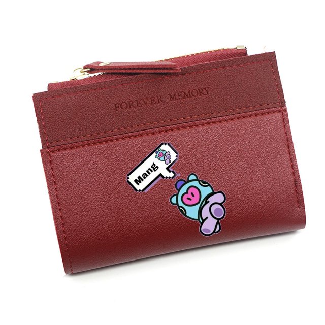 BTS Cartera Para Mujer Monedero BT21 Hombres Lindo Corta Tarjetero