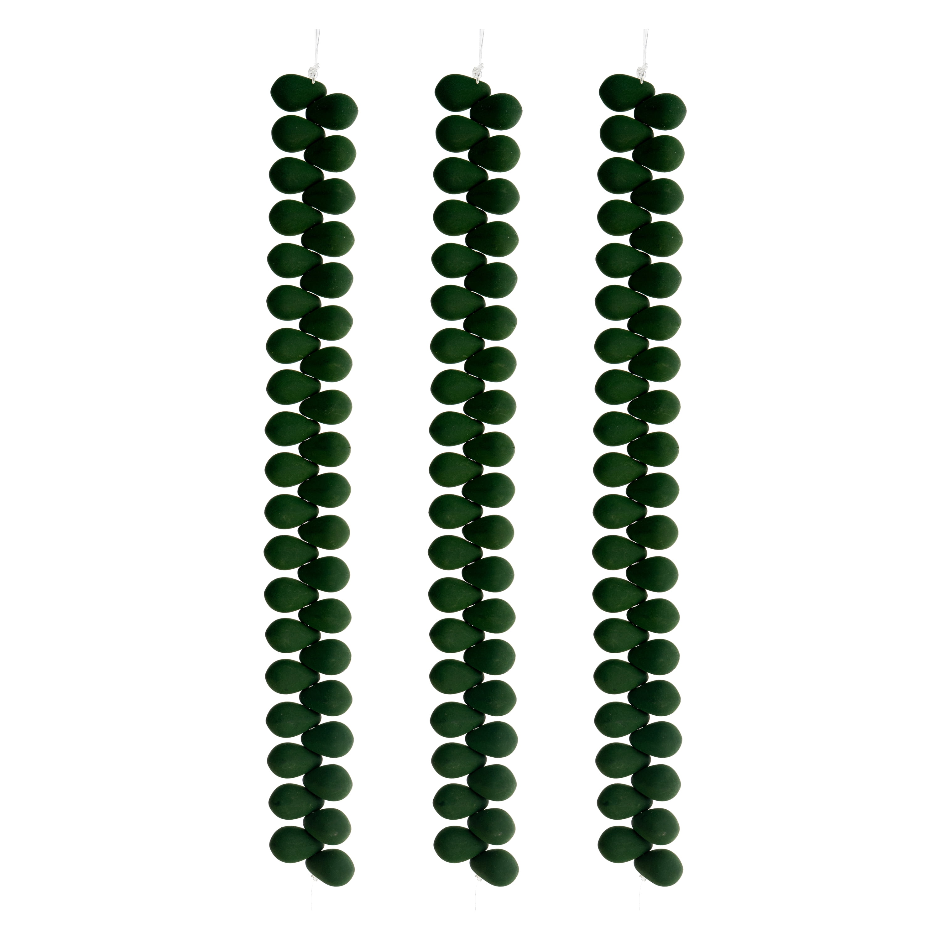 114pcs John Bead 6x9mm Czech Glass White Alabaster Dark Green Teardrop Bead Strands for DIY Jewelry Making Crafts
