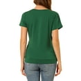 thumbnail image 3 of Allegra K Women's Wrap V Neck Short Sleeve Button Decor Ruched Tops, 3 of 6