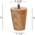 thumbnail image 2 of MesaSe WEICHUAN Rond en Bois Massif de Remplacement Canapé Sofa Chaise Ottomane Causeuse Table Basse Armoire Meuble Pieds en Bois (4” Droit Ensemble de 4), 2 of 6
